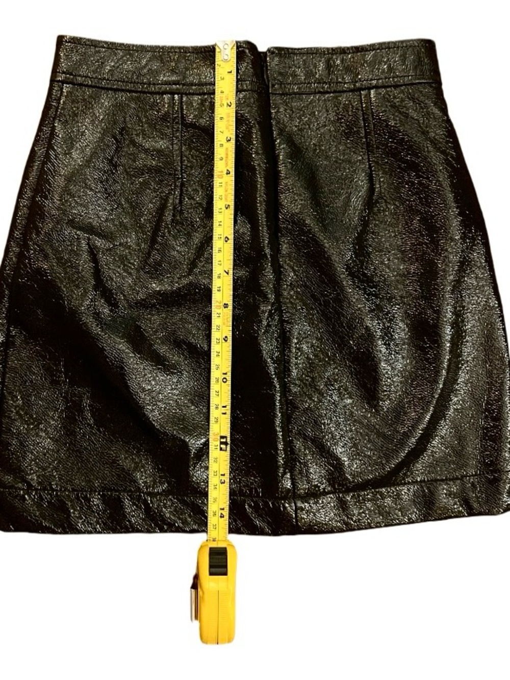 WILFRED - Shiny Faux Pebbled Leather Miniskirt - 00 - Black - Picture 5 of 7